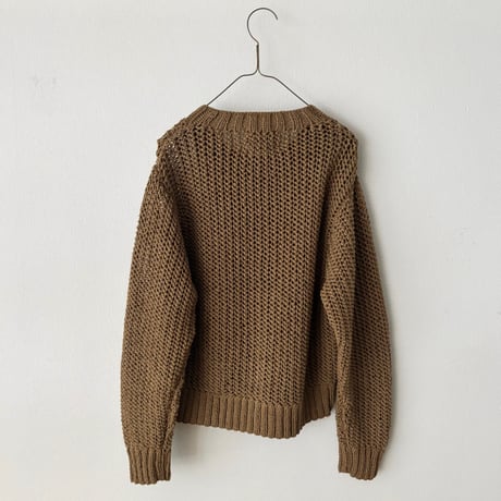 PARIS DE AOUNE   ネパール手編みKNIT クルーネックカーディガン