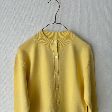 homspun コットンコード10G クルーネックカーディガン