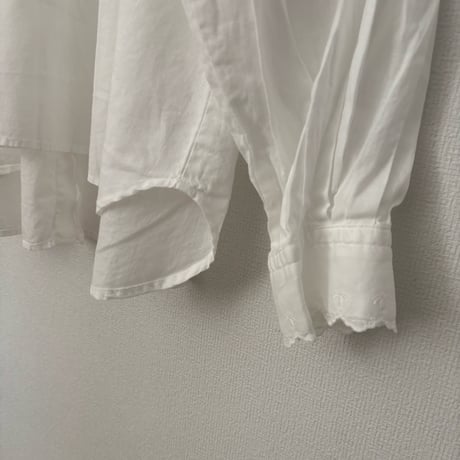 Hands of creation コットンリネン ローンスカラ刺繍レイヤカラー2wayブラウス