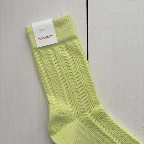 homspun 綿コーマ レースソックス