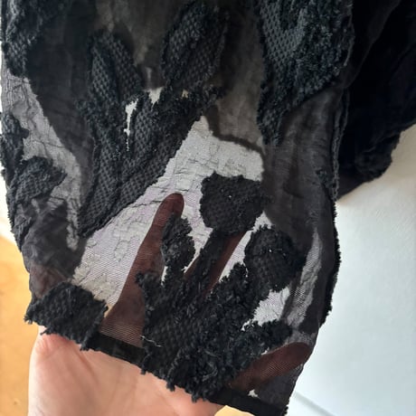 qiri   tulip lace jacquard blouse ・クロ