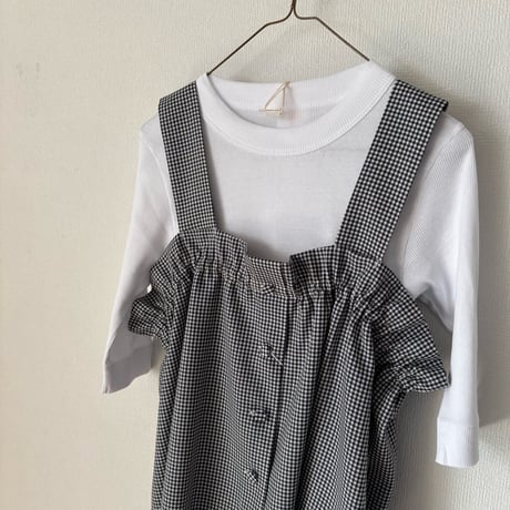 yuni washable  wool ギンガムチェック ビスチェ