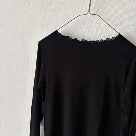 yuni 60/-強撚ストレッチフライス ボートネックプルオーバー