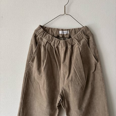 Hands of creation コットン温もり起毛 イージーセミワイドパンツ
