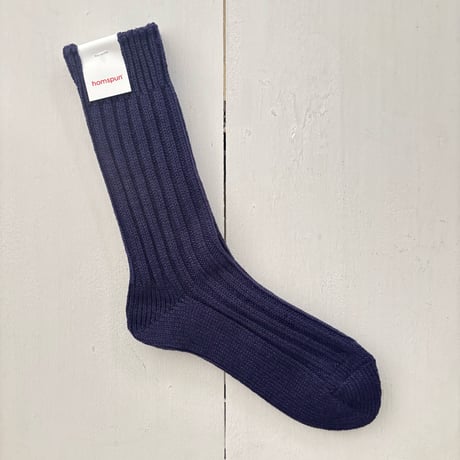 homspun コットンウール リブソックス