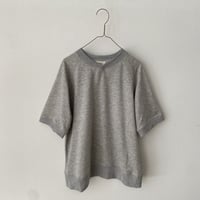 atelier naruse コットンリヨセル裏毛半袖スウェット　ライト杢グレイ
