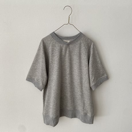 atelier naruse コットンリヨセル裏毛半袖スウェット　ライト杢グレイ