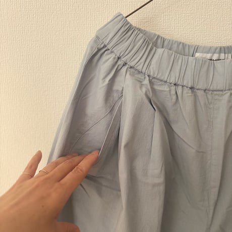 Hands of creation 強撚ポプリンSIL ダブルワッシャーキュロットパンツ