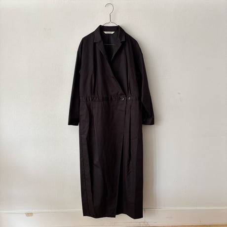 atelier naruse  コットンカシュクール オーバーオール・ブラック