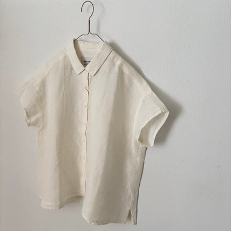 OUVERT Fanage Linen フレンチスリーブ　シャツブラウス