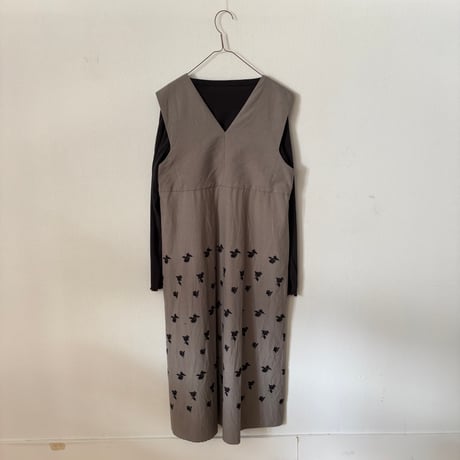 qiri 金木犀 embroidery ジャンパースカート