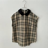 オールドマンズテーラー  ROUND COLLAR NO SLEEVE BLOUSE ・Flax Stewart