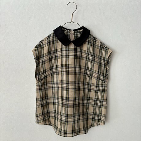 オールドマンズテーラー  ROUND COLLAR NO SLEEVE BLOUSE ・Flax Stewart