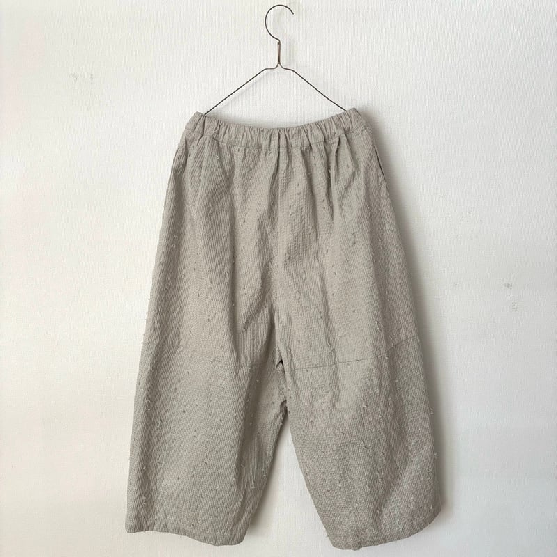 ☆タグあり☆qiri \"sakuko pants\" 刺し子パンツ qiri | 刺し子 ジャガードコクーンパンツ - c a b i n e t
