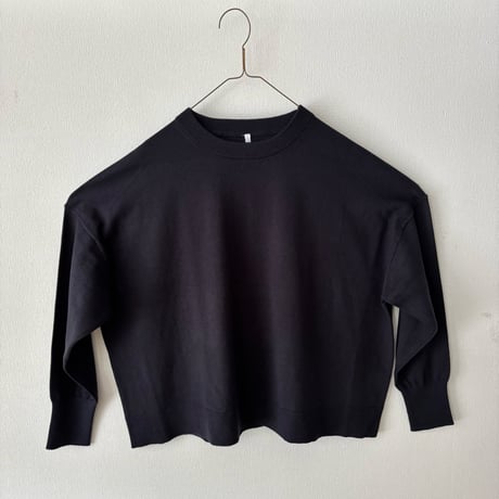 Hints On Moment Everything コットンカシミヤ クルーネックプルオーバー・ブルーブラック