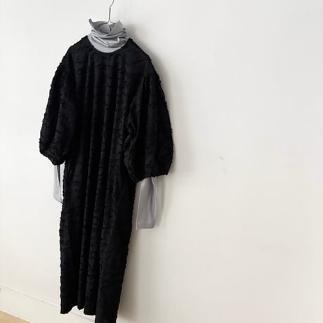 PARIS DE AOUNE   ジャガード ボリュームスリーブワンピース・クロカットジャガード