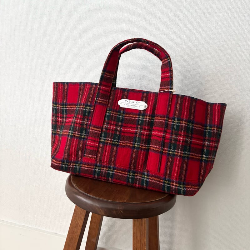オールドマンズテーラー WOOL TARTAN CHECK TOTE BAG Sサイズ Ro