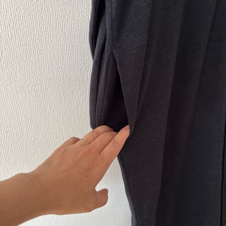 PARIS DE AOUNE   ジャガードクルーネックカーディガン・ネイビーヘリンボン