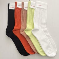 homspun 綿コーマ レースソックス