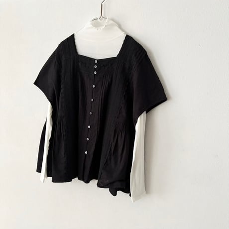 yuni Flower Jacquard×lace ブラウス・クロ