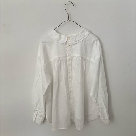 Hands of creation コットンリネン ローンスカラ刺繍レイヤカラー2wayブラウス