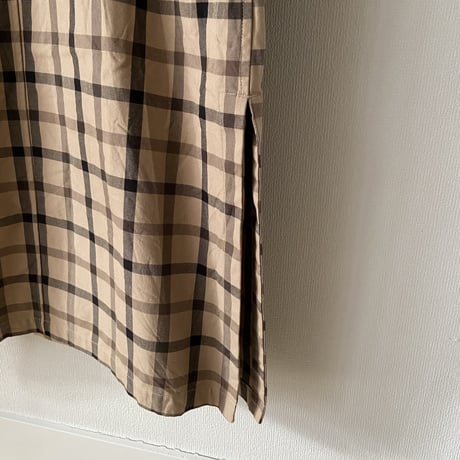 TISSU HIGH DENSITY EFFORTLESS TRENCH   チェック柄