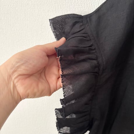 yuni 60/1 Linen gather sleeves ワンピース