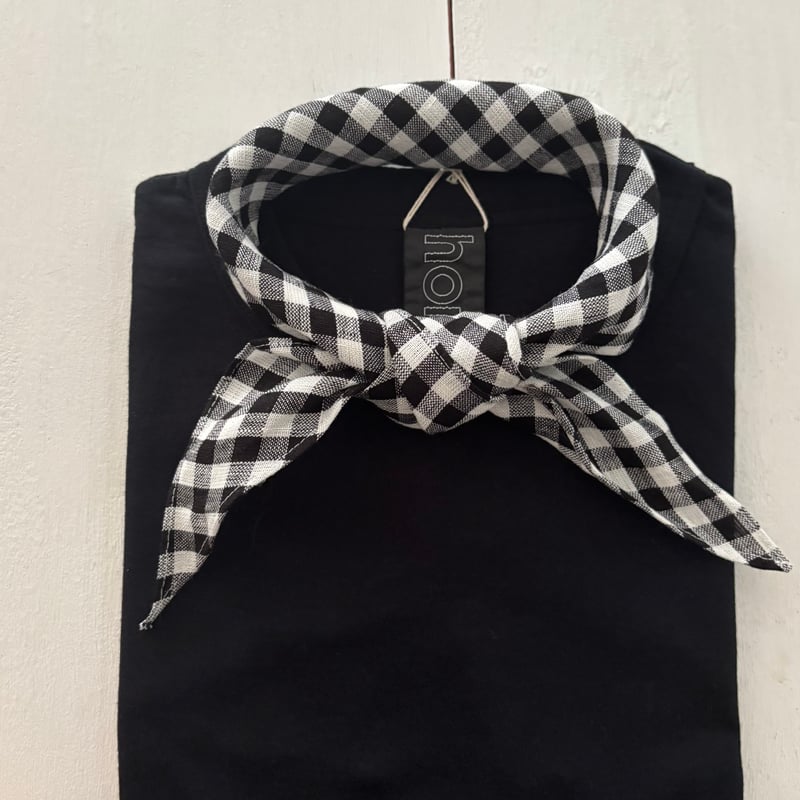 オールドマンズテーラー LINEN GINGHAM CHECK TRIANGLE SCARF