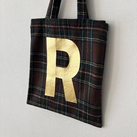 オールドマンズテーラー WOOL TARTAN  CHECK TOTE BAG・Brown Stewart