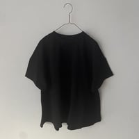 pot and tea フレア半袖Tシャツ ・ブラック