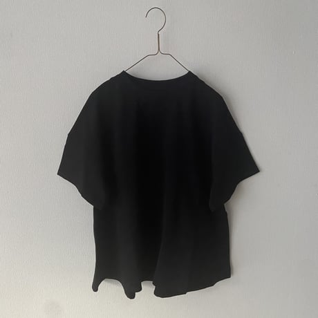 pot and tea フレア半袖Tシャツ ・ブラック