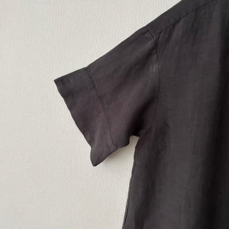 Hands of creation  Linen 桐七炊き 比翼仕立てスタンドカラーシャツ