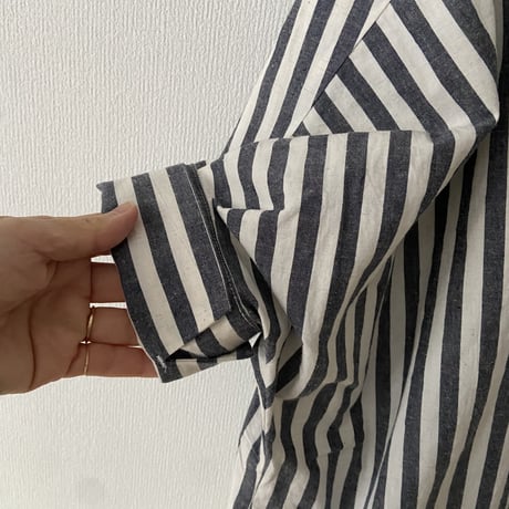 somewearclothing  コットンリネンストライプ シャツワンピース