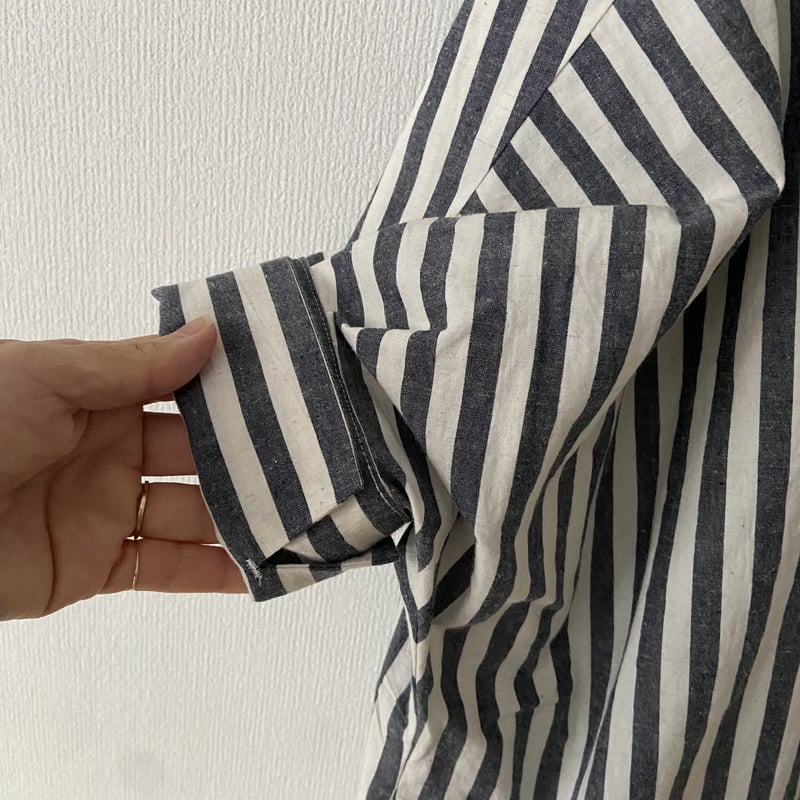 somewearclothing コットンリネンストライプ シャツワンピース somewearclothing コットンリネンストライプ シャツワンピース