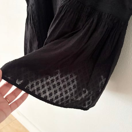 yuni Flower Jacquard×lace ブラウス・クロ
