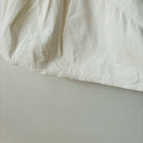 homspun  　コーデュロイ切替タックスカート・ホワイト 着丈68cm