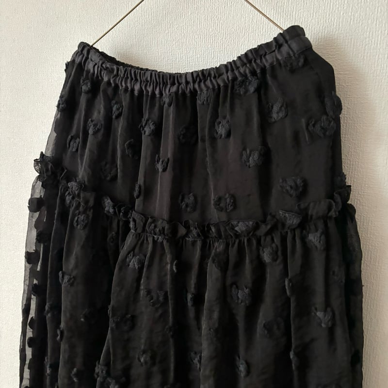 新品 akiki cut jacquard skirt /black 36