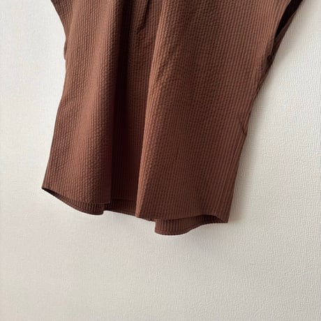 somewear   サッカーストライプフレンチスリーブブラウス