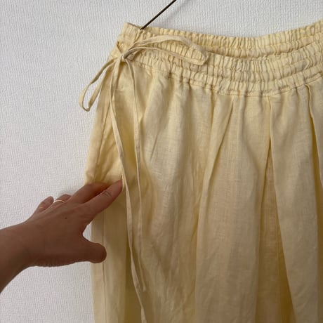 yuni Linen drawstrings パンツ