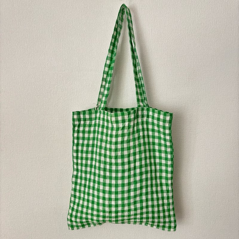 オールドマンズテーラー LINEN GINGHAM CHECKI TOTE BAG・Green