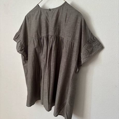 Hands of creation キュプラリサイクルコットン広巾刺繍 Aラインフレンチスリーブ ブラウス
