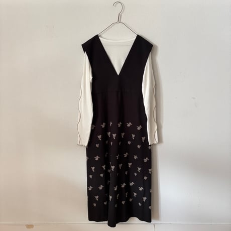 qiri 金木犀 embroidery ジャンパースカート
