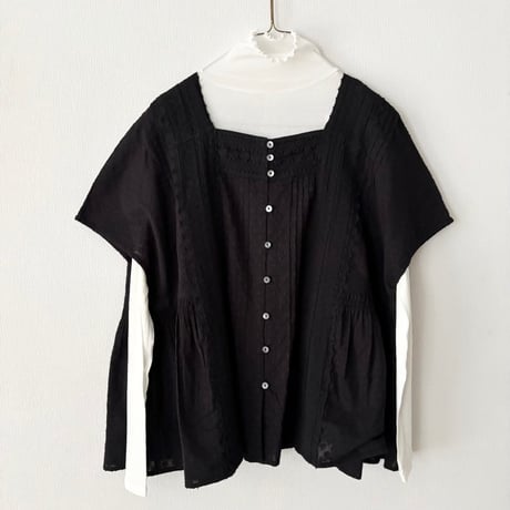 yuni Flower Jacquard×lace ブラウス・クロ
