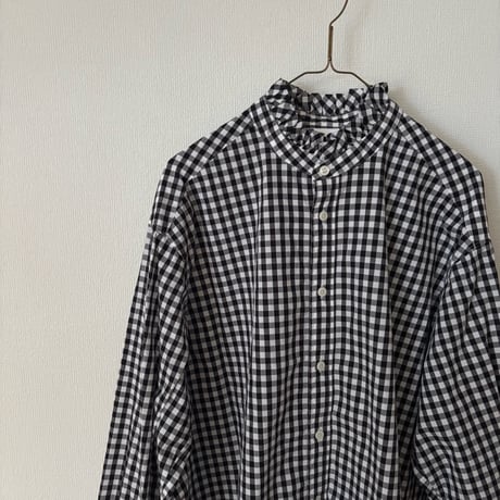 buoy buoy  ギンガムEDODAKI  FRILL COLLAR シャツ