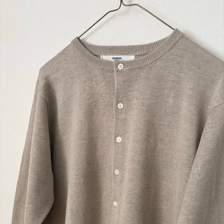 UNIVERSAL TISSU French Pure Linen クルーネック カーディガン