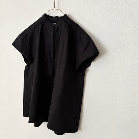 OUVERT 60/-ツイルF-COLD スタンドカラーブラウス