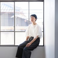 miho umezawa SHEER GINGHAM square sleeve blouse