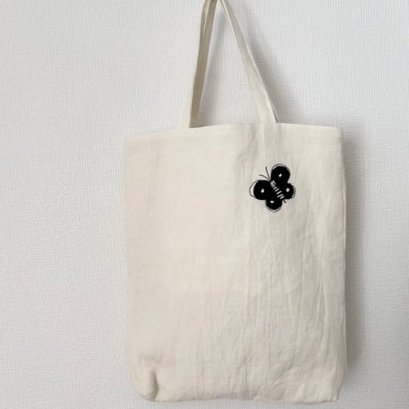 raha linen  flower applique bag