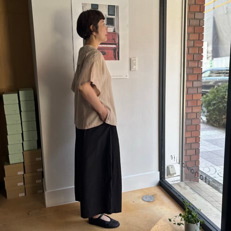 FOG LINEN WORK itonowa Life別注   フラットセーラーカラーブラウス・ベージュ
