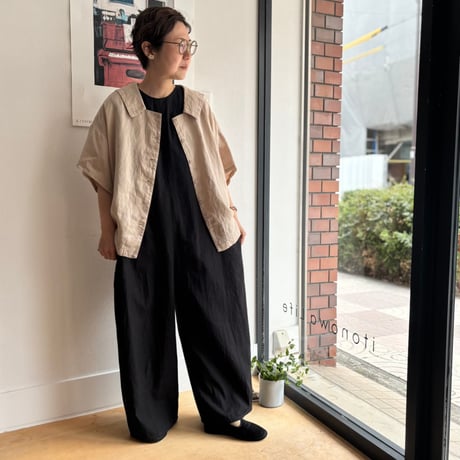 FOG LINEN WORK itonowa Life別注   フラットセーラーカラーブラウス・ベージュ